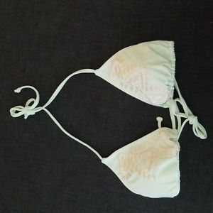 2/$25 or 3/$30 Mint Green Triangle Bikini Top W/ White Embroidery SzS